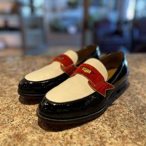 Christian Louboutin Black Multi Color Monnono Patent Penny Loafer